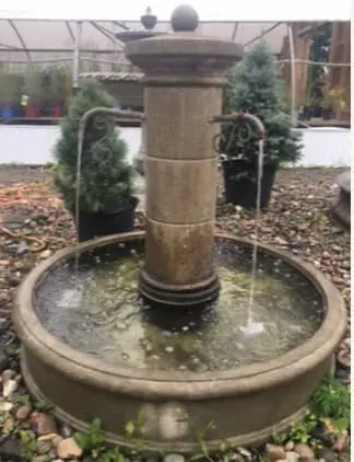 A water basin with a center piece