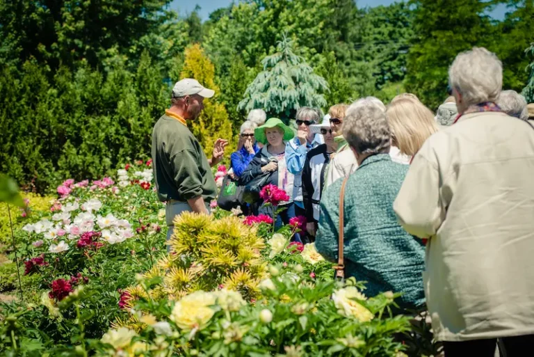 Darren, the owner of Whistling Gardens, leading a garden tour