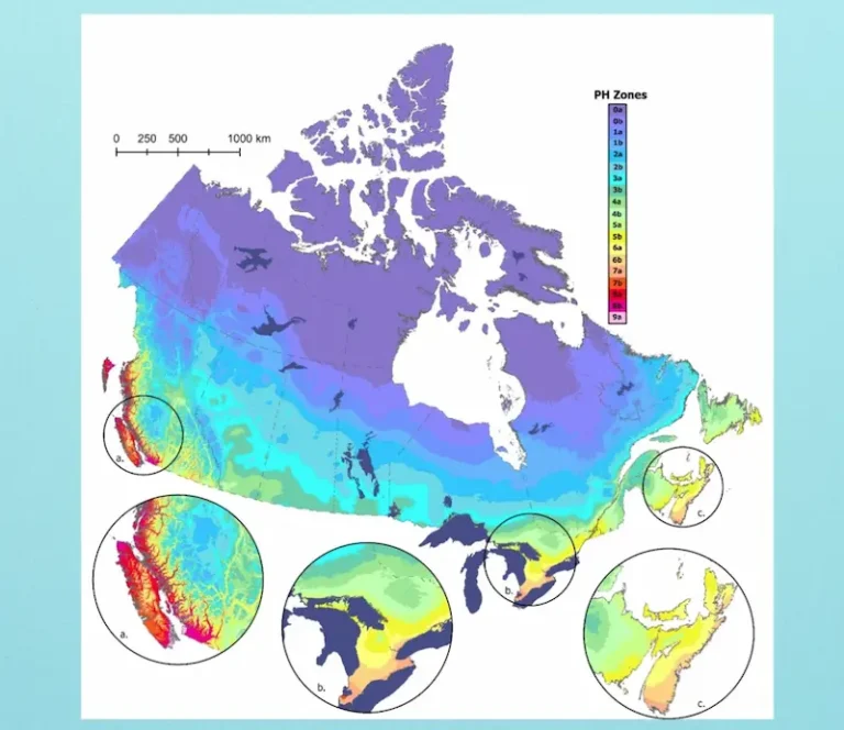 Map of Canada with climate change effects