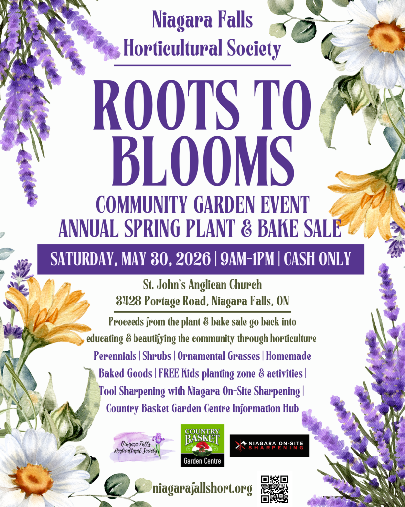 Niagara Falls Horticultural Society:  Roots to Blooms Community Garden Event, Plant & Bake Sale
