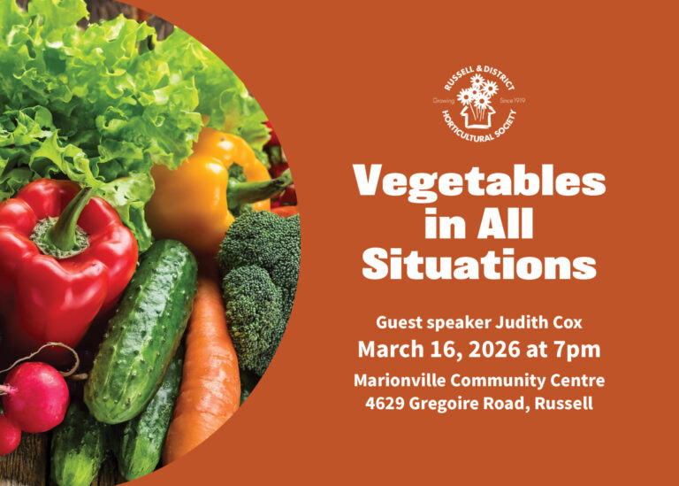 Russell & District: Guest speaker Judith Cox on Vegetables in all Situations