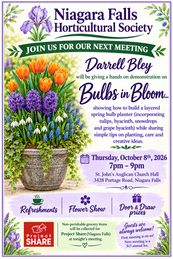 Niagara Falls Horticultural Society presents BULBS IN BLOOM with Darrell Bley